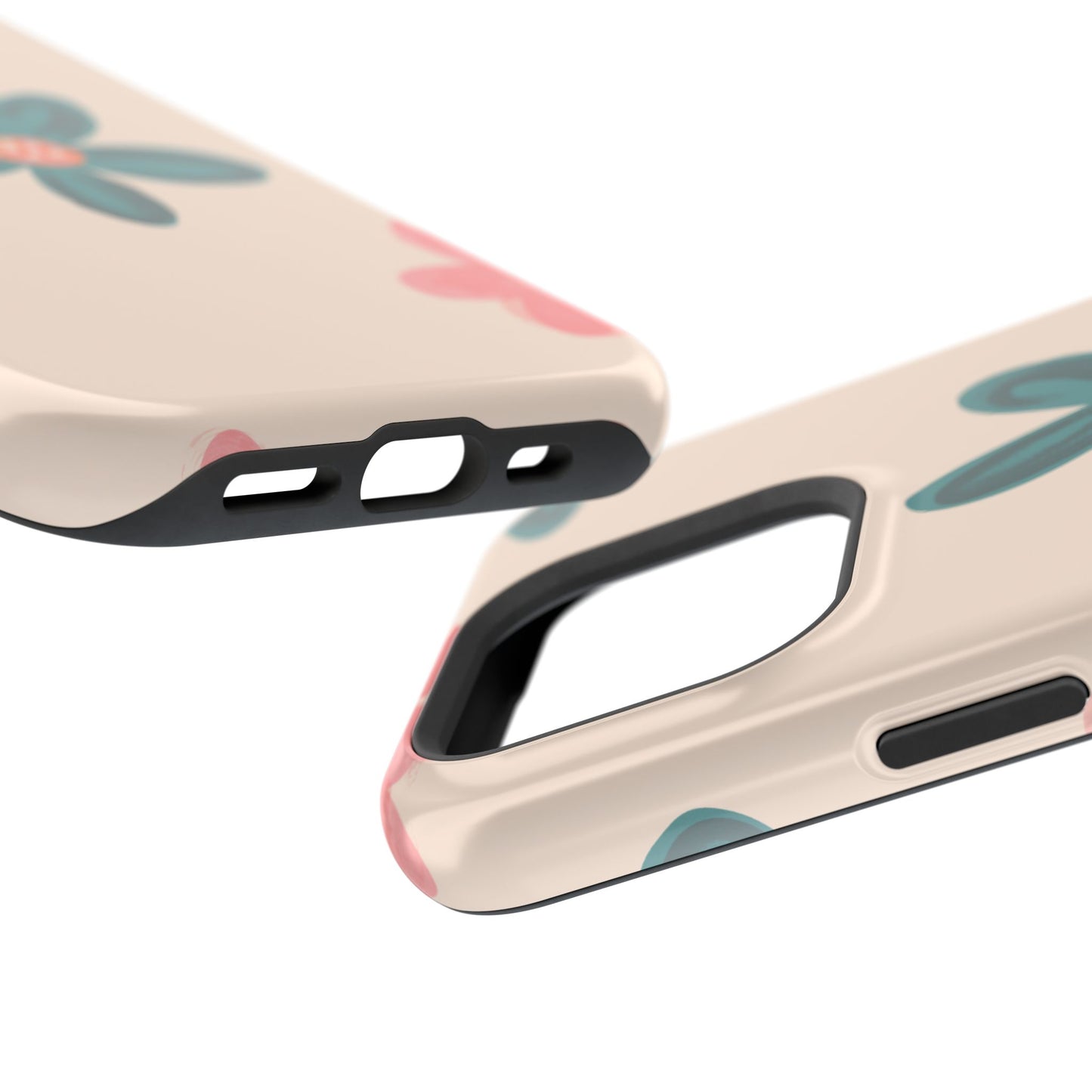 Vintage Floral Tough MagSafe iPhone Case – Soft Matte Finish with Dual-Layer Protection