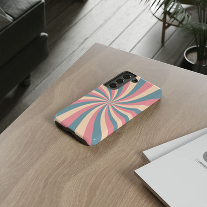 Vintage Pastel Swirl  Samsung Galaxy Case – Dual-Layer Protection with 70s-Inspired Design