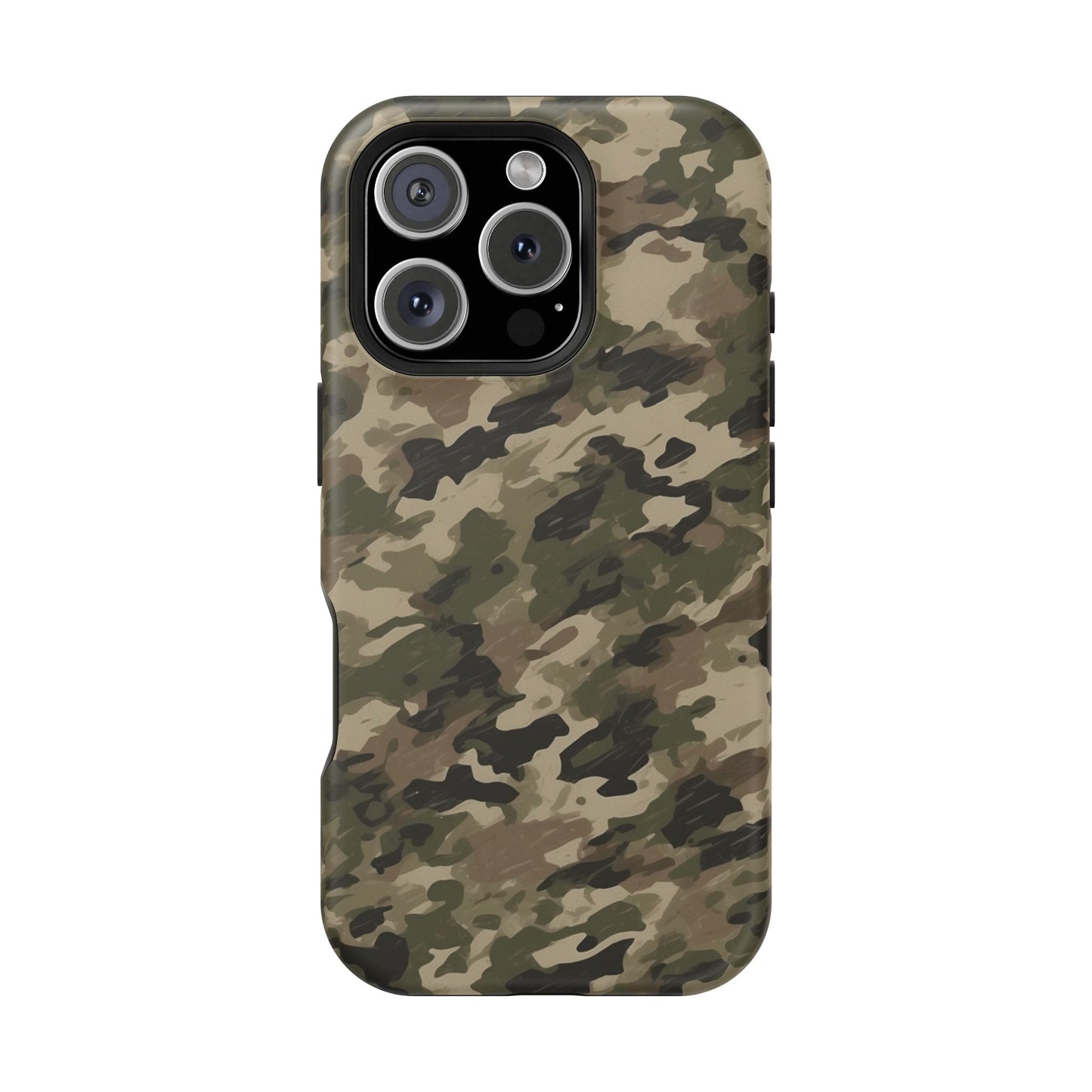 Classic Light Brown Camouflage – MagSafe iPhone Case with Rugged Elegance