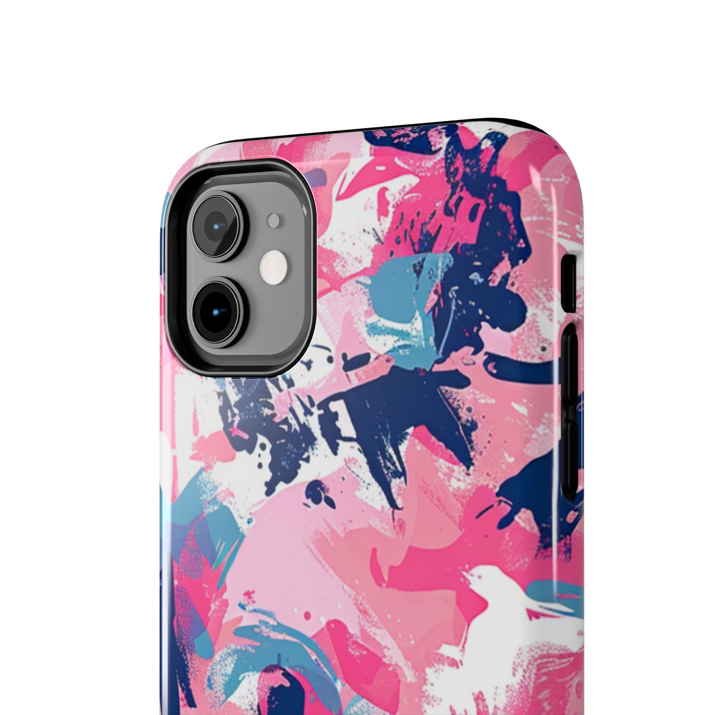 Vibrant Pink & Navy Abstract Splash – iPhone Case