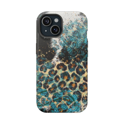 Turquoise Paisley Cowhide Leopard - MagSafe iPhone Series Case