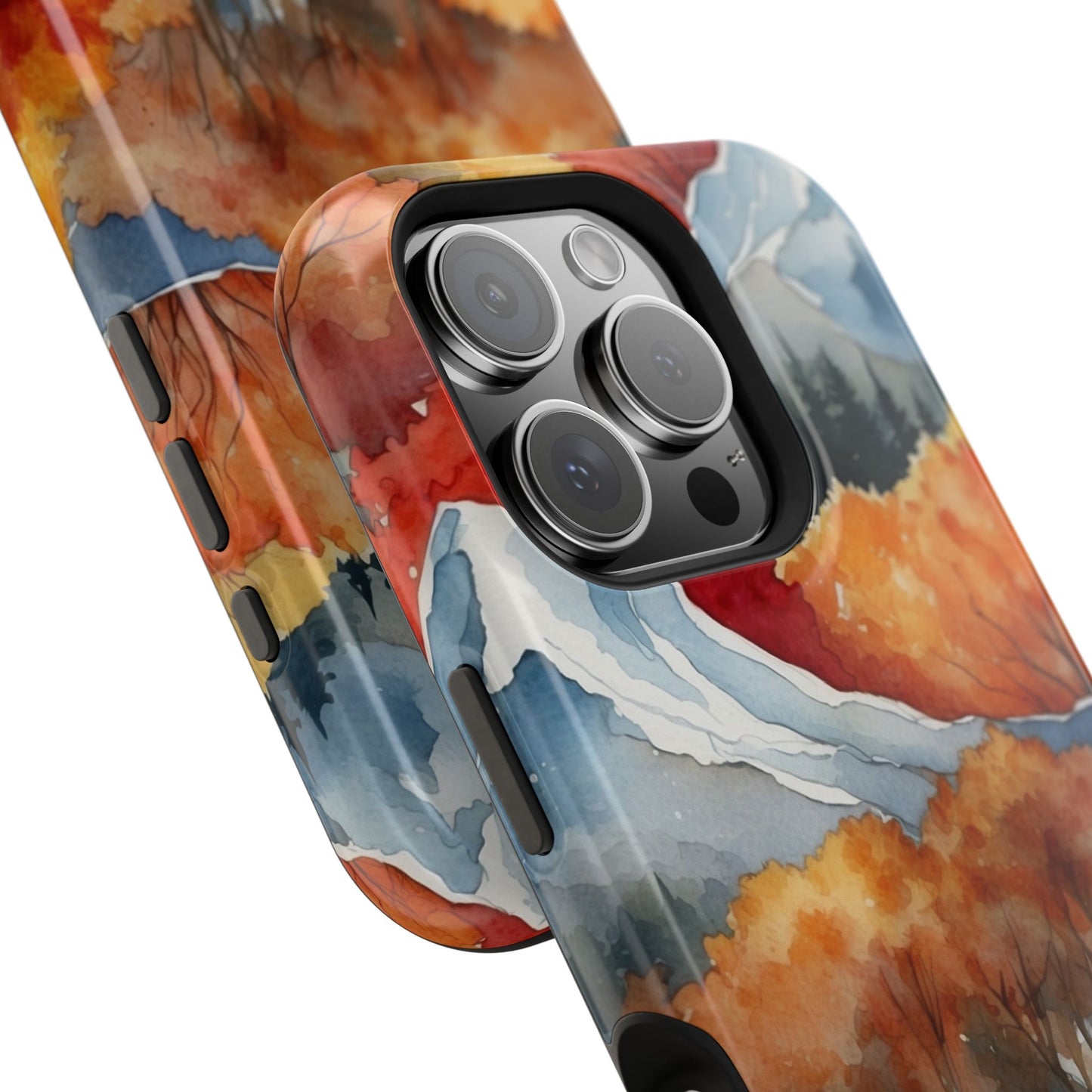 Autumn Mountain Forest Watercolor - MagSafe iPhone Case