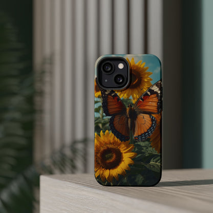 Vibrant Butterfly & Sunflower – MagSafe iPhone Case