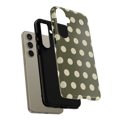 Vintage Green & Cream Polka Dots – Samsung Galaxy Case