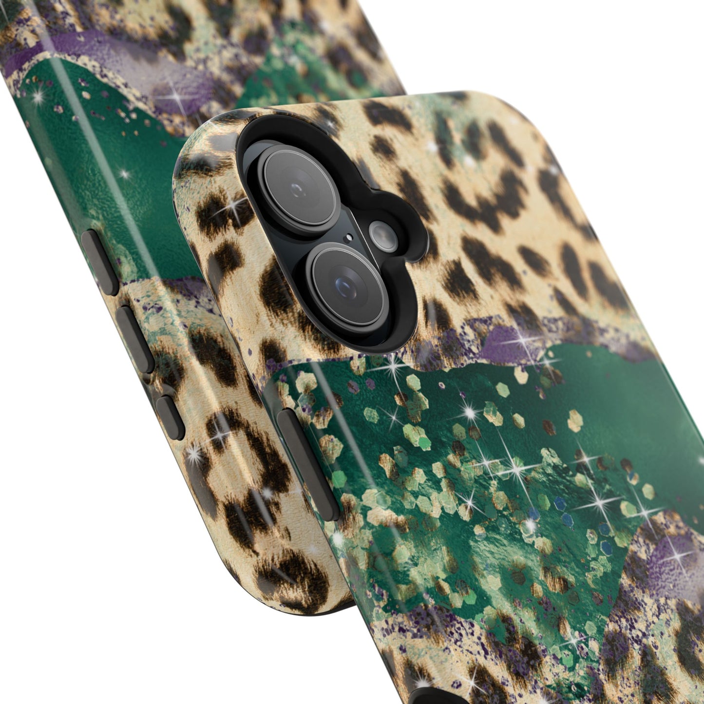 Emerald Glitter Leopard Print - MagSafe iPhone Series Case