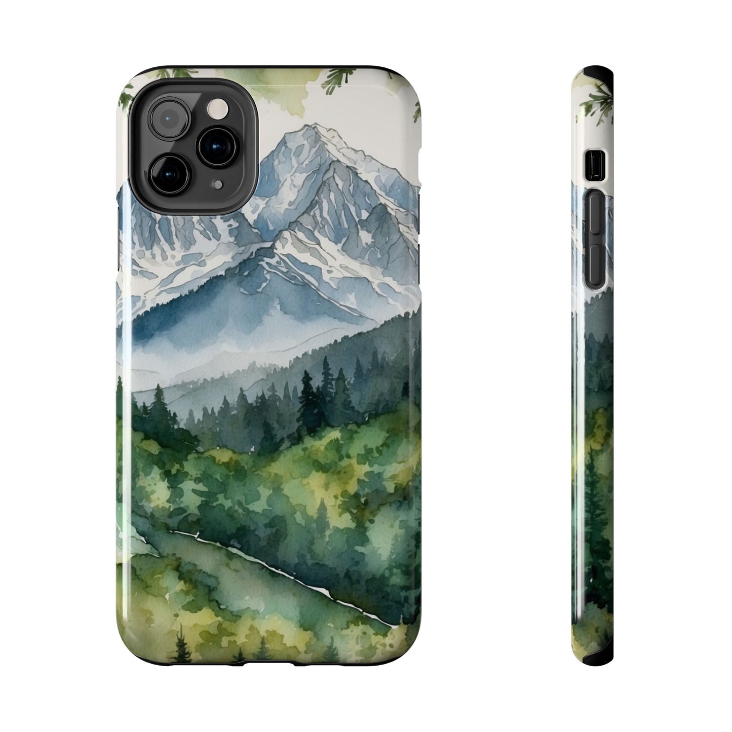 Watercolor Alpine Mountainscape - iPhone Case