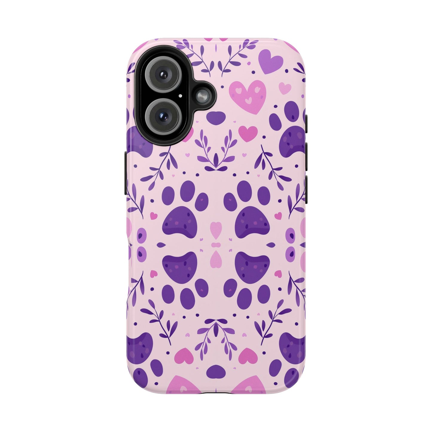 Pastel Paw Print iPhone Case - Cute Pet-Themed Floral Protective Cover