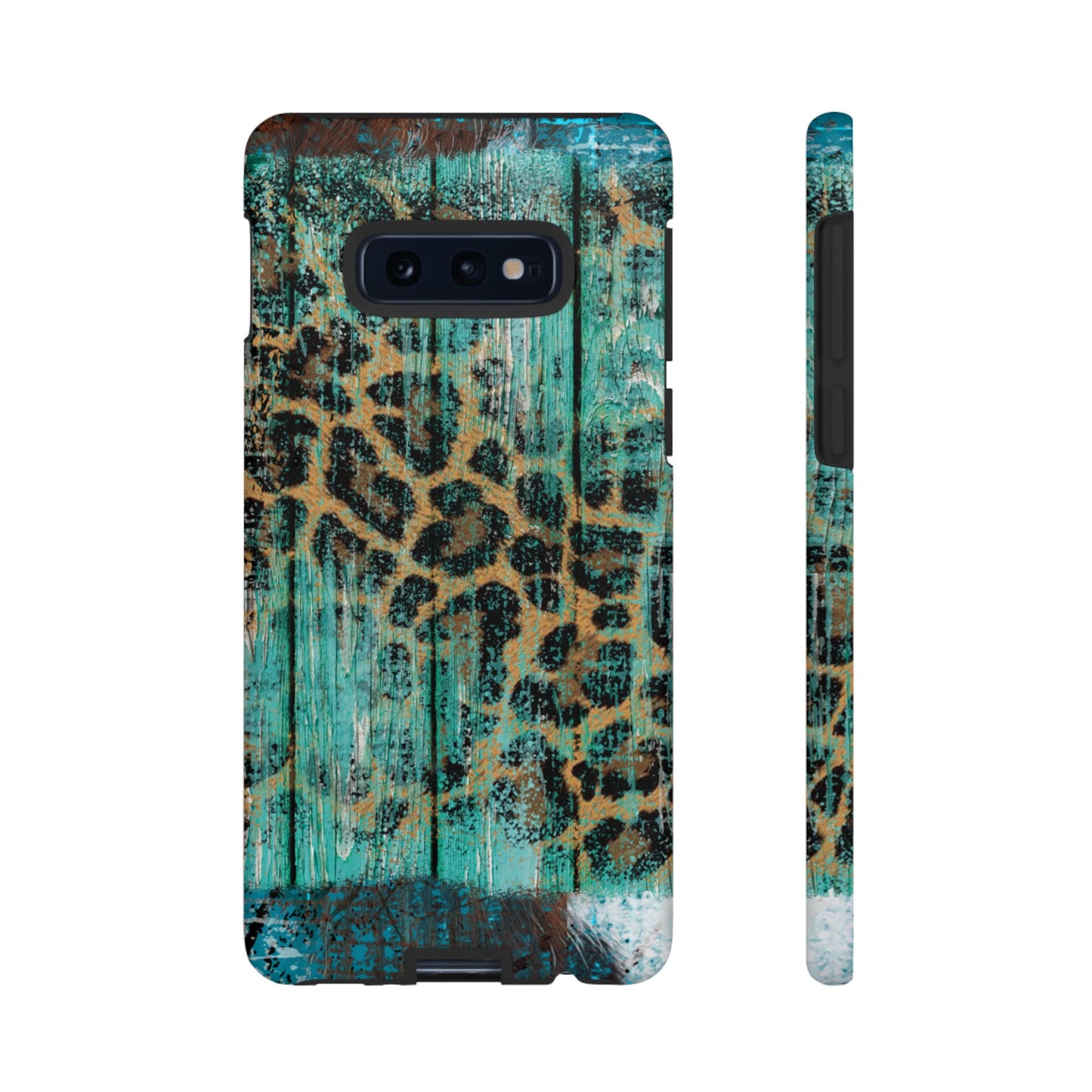 Turquoise Rustic Leopard Wood - Samsung Galaxy Series Case