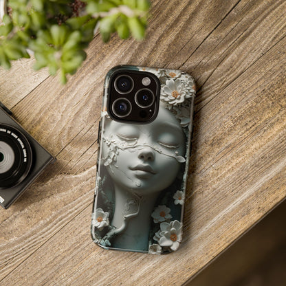 Coquette Statue & Florals Phone Case - Serene Beauty for Your Device - Ethereal Elegance - Marble Princess and Flowers - iPhones and Samsung - BOGO Cases