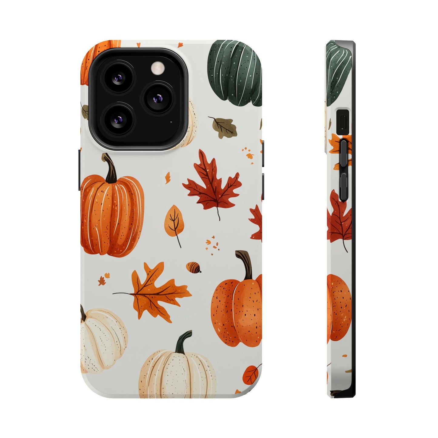 Autumn Pumpkin MagSafe iPhone Case – Fall Leaves and Harvest Design