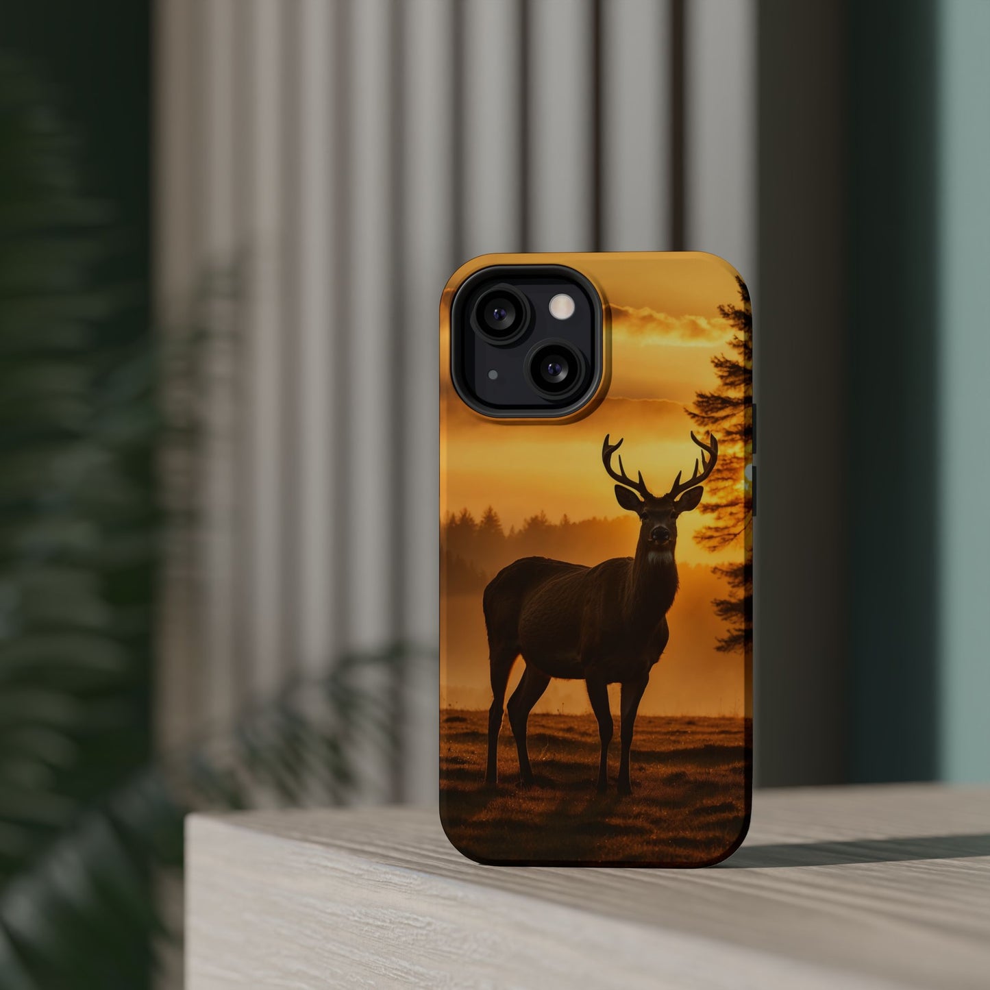 Sunset Majesty: Regal Stag – MagSafe iPhone Case