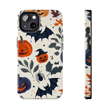 Spooky Halloween iPhone Case – Pumpkins, Bats, and Spider Design