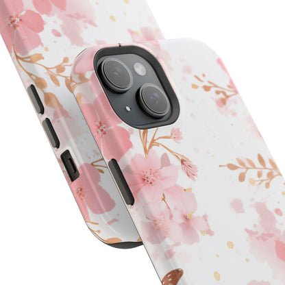 Soft Pink Cherry Blossom MagSafe Case – Floral Elegance with Wireless Charging