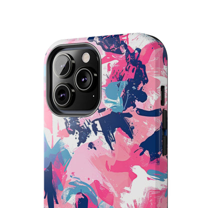 Vibrant Pink & Navy Abstract Splash – iPhone Case