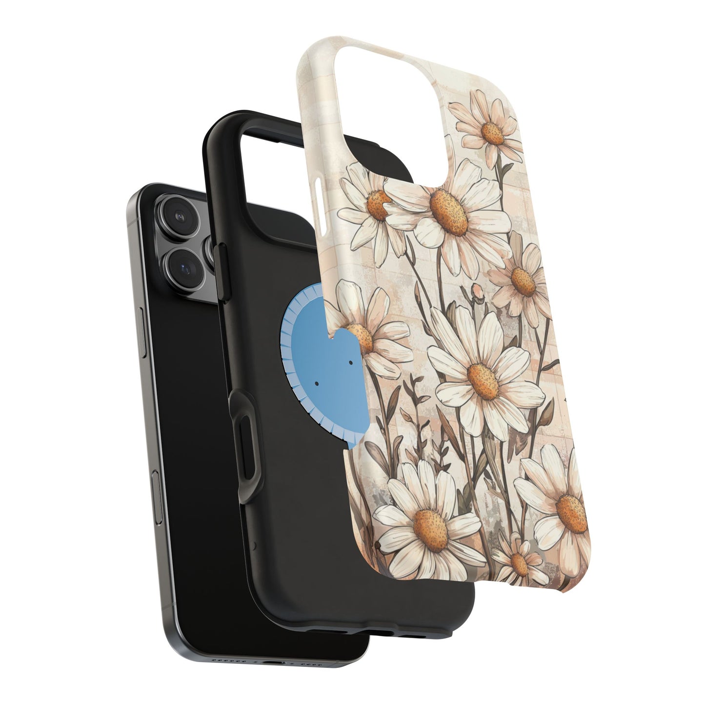 Pastel Daisy MagSafe iPhone Case - Elegant Floral Protective Cover