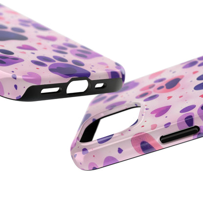 Purple Paw Print iPhone Case - Playful Pet Lover’s Protective Cover