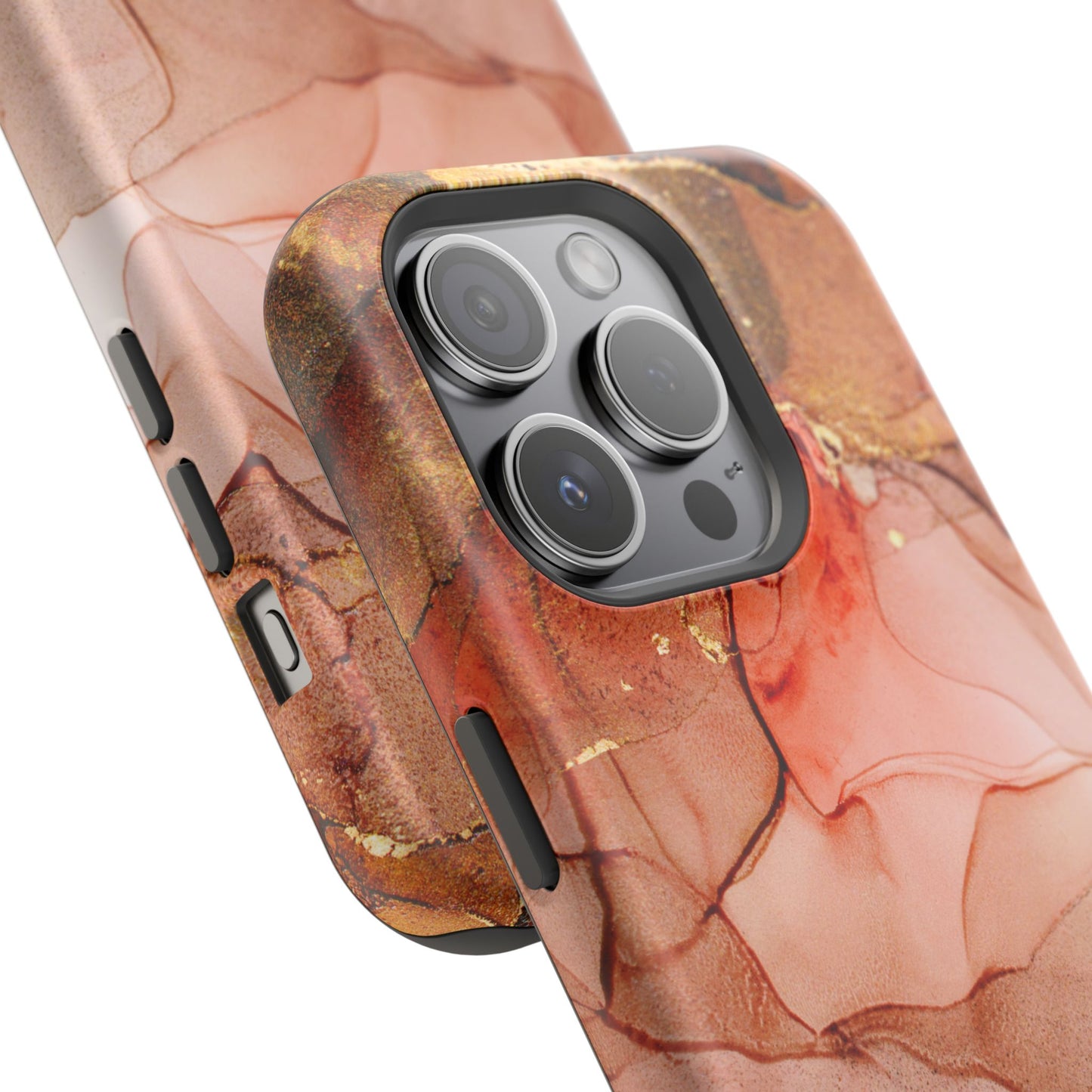 Ruby Red Marble MagSafe Case - Bold Red with Gold Veining for iPhone MagSafe Models