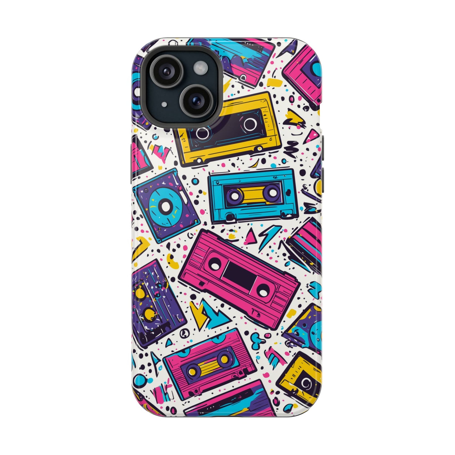 Retro Cassette Vibes Tough MagSafe iPhone Case – Bold 80s Tape Design, Shockproof Protection