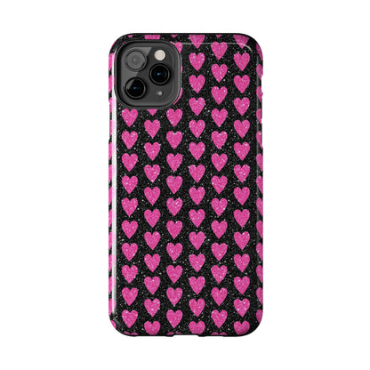 Glitter Pink Hearts iPhone Case