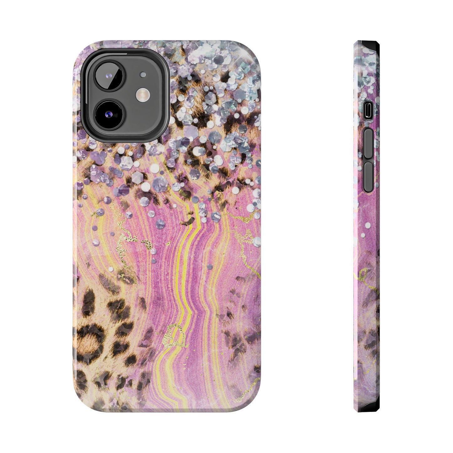 Crystal Glam Leopard - iPhone Series Case with Glitter and Gem Accents