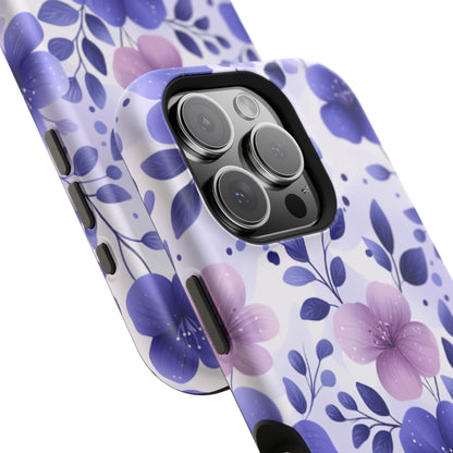 Purple Floral MagSafe iPhone Case – Durable Protection with Elegant Flower Design