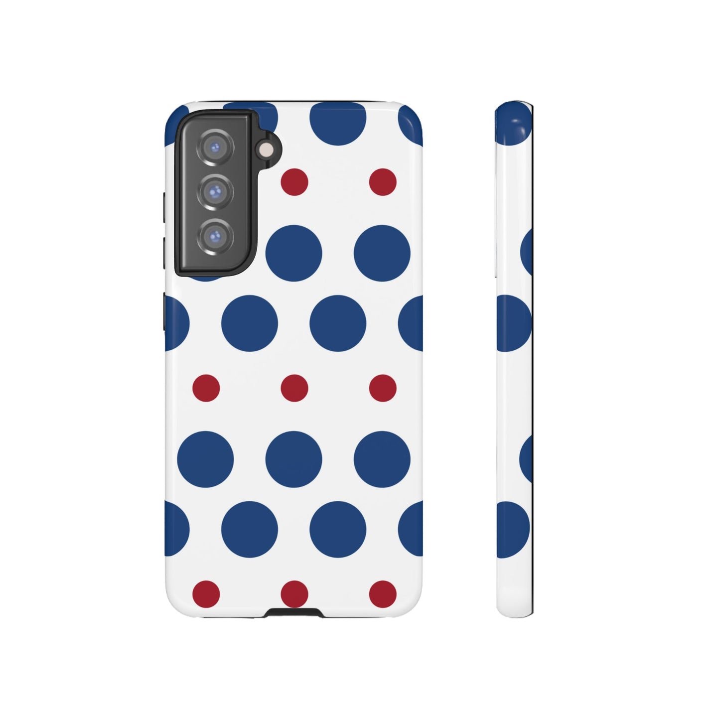 Bold Navy & Red Polka Dot Pattern – Samsung Galaxy Case