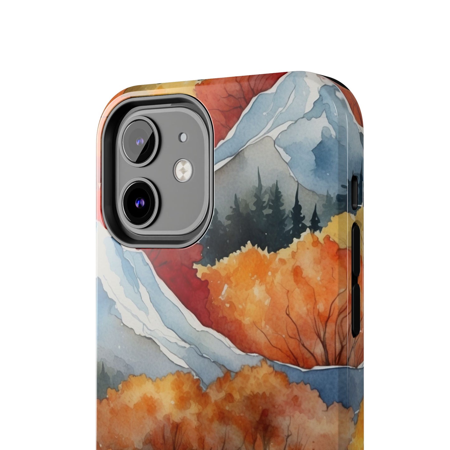 Autumn Mountain Forest Watercolor - iPhone Case