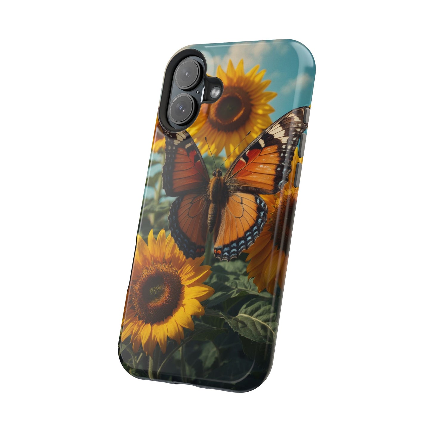 Vibrant Butterfly & Sunflower – MagSafe iPhone Case