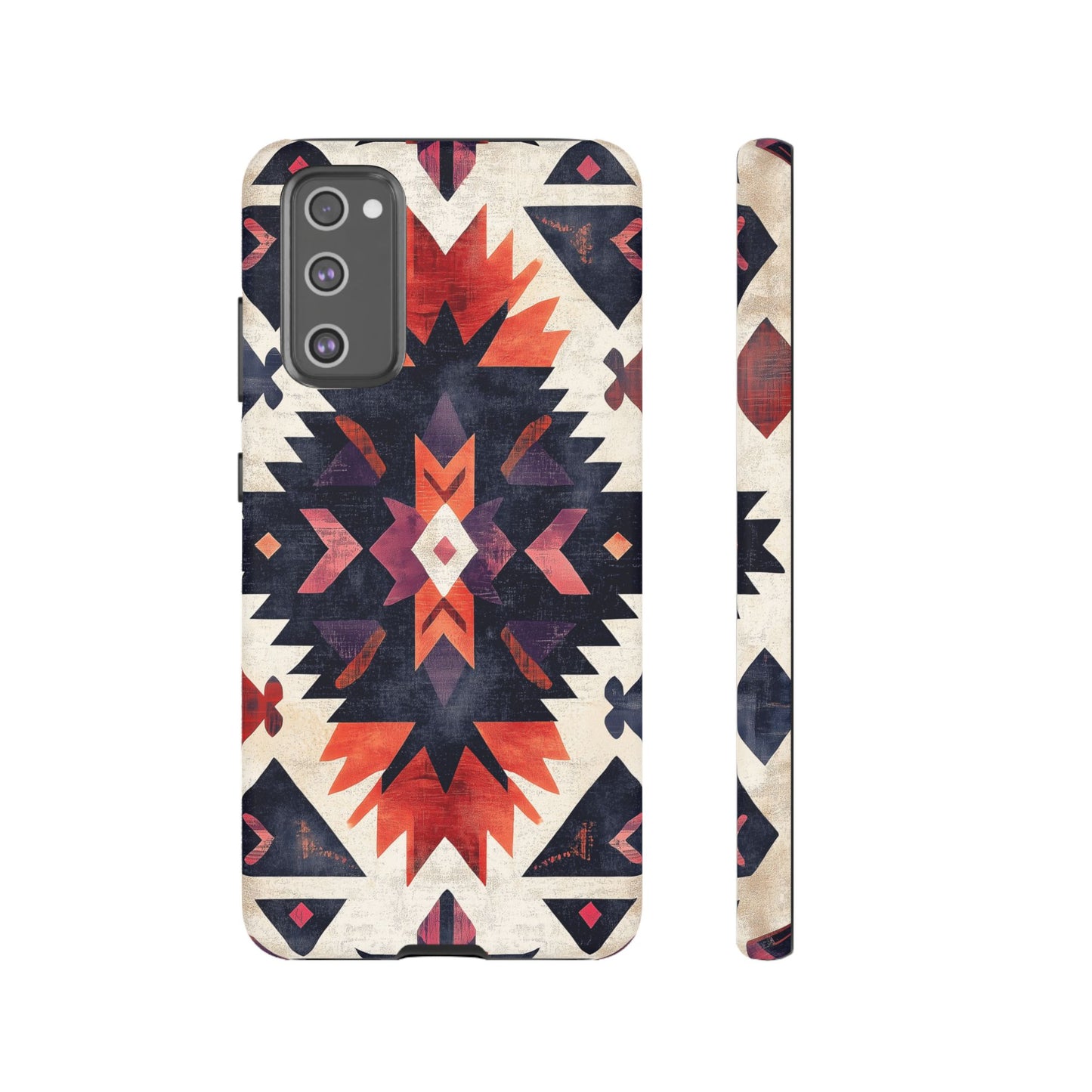 Boho Tribal Starburst Tough Samsung Galaxy  Case – Vibrant Geometric Design, Dual-Layer Protection