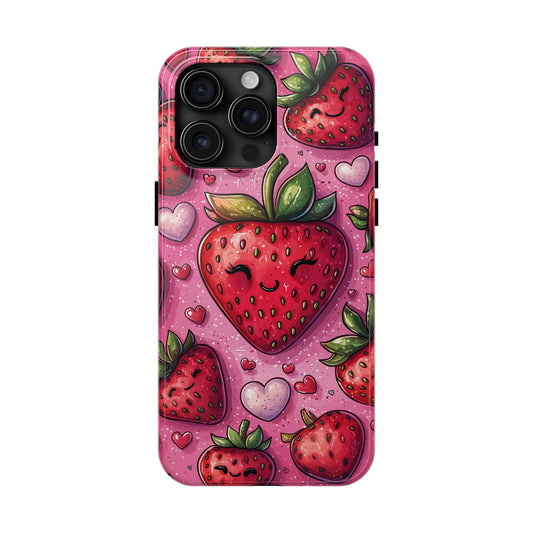 Cute Strawberry Kawaii iPhone Case – Fun Pink Design - BOGO Cases