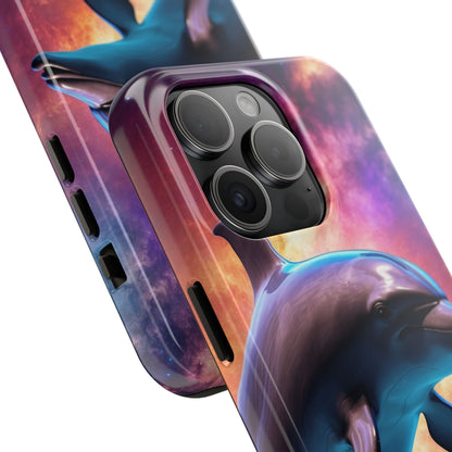 Cosmic Dolphin Galaxy Art - iPhone Case