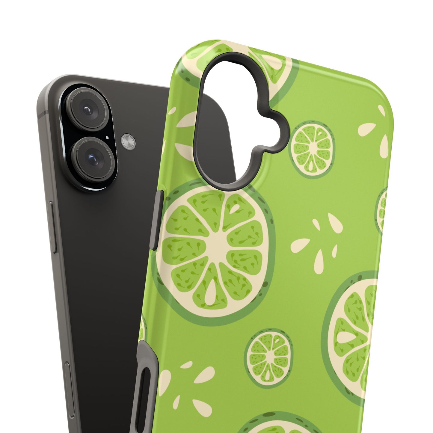 Zesty Lime Splash Tough MagSafe iPhone Case – Fresh Citrus Design, Dual-Layer Protection