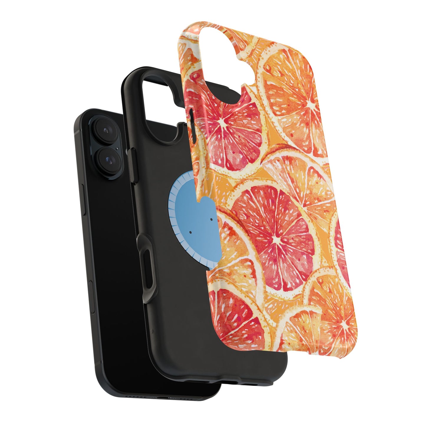 Watercolor Citrus Splash Tough MagSafe iPhone Case – Vibrant Fruit Print, Shock-Resistant Design