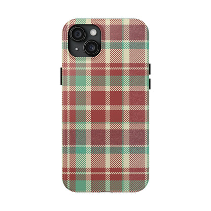 Red & Cream Vintage Plaid – Durable & Stylish iPhone Case