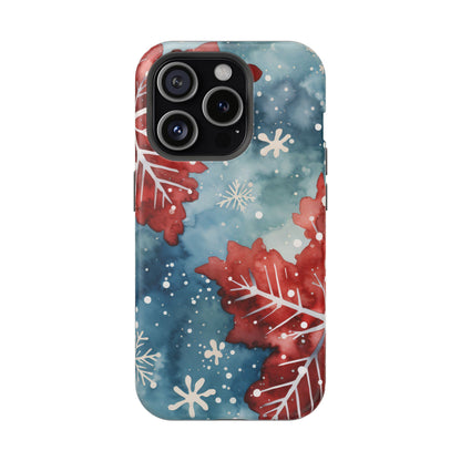 Crimson Snowflake Charm – MagSafe iPhone Case