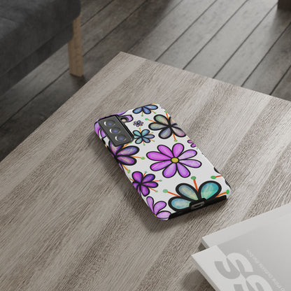 Whimsical Lavender Floral Samsung Galaxy Case – Ultra-Slim, High-Gloss Finish