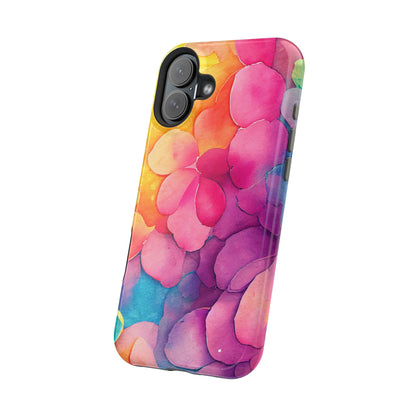 Sunset Petals Watercolor MagSafe iPhone Case – Slim Design, Glossy Finish