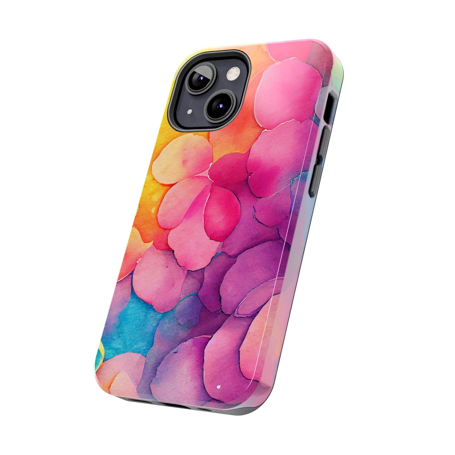 Sunset Petals Watercolor iPhone Case – Slim Design, Glossy Finish