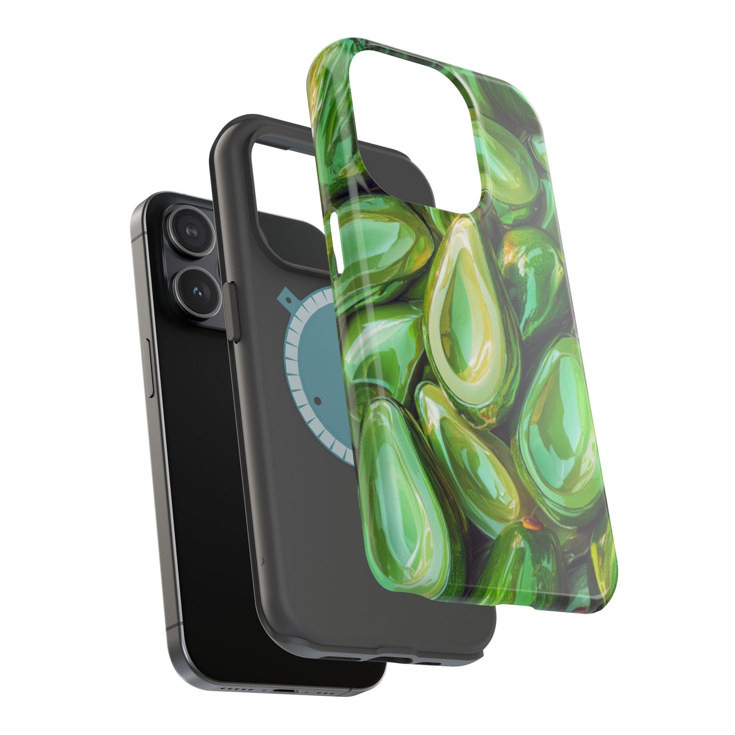 Glossy Avocado MagSafe iPhone Case – Sleek Green 3D Fruit Design, Durable and Stylish