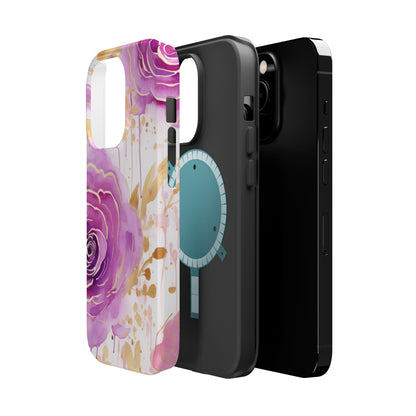 Radiant Purple & Gold Floral - MagSafe iPhone Series Case