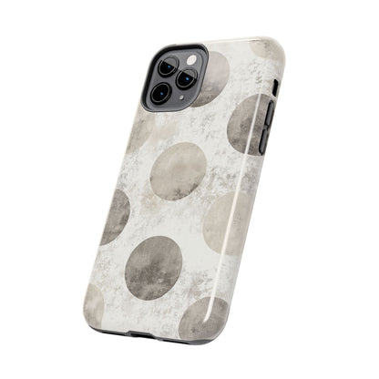 Vintage Polka Dot iPhone Case - Minimalist Neutral Protective Cover