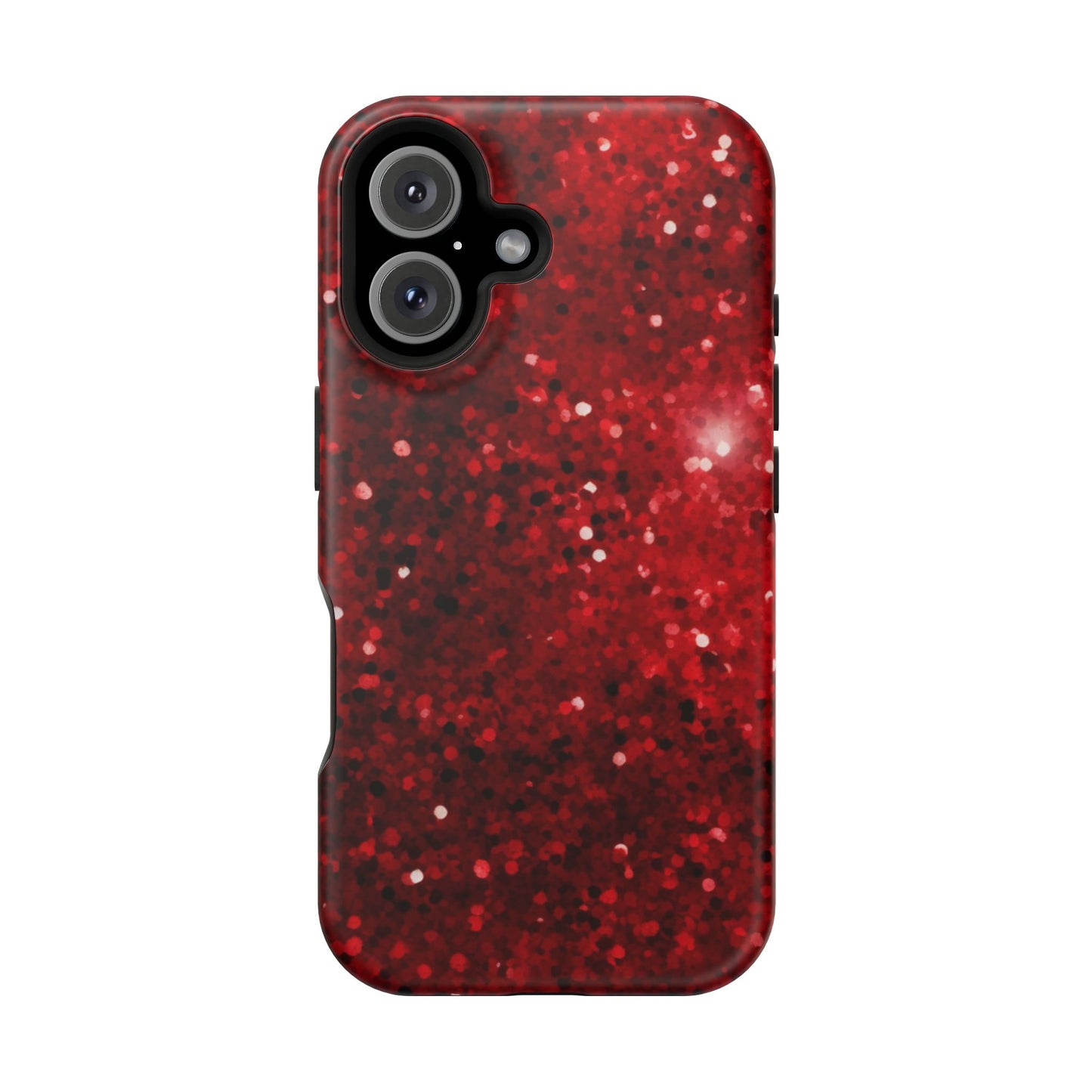 Crimson Glow Glitter MagSafe Case