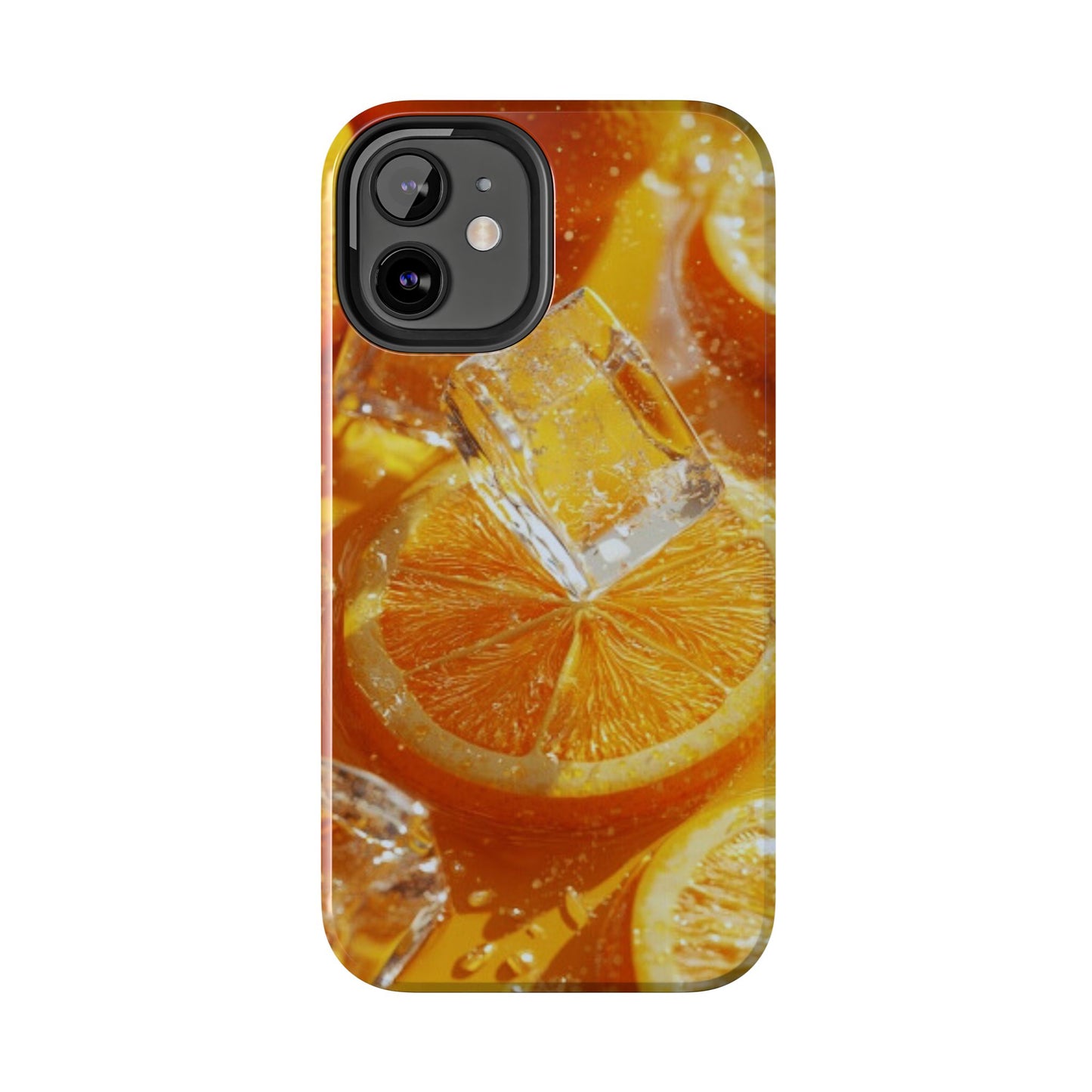 Citrus Orange Splash iPhone Case – Dual-Layer Tough Protection, Vibrant Summer Design