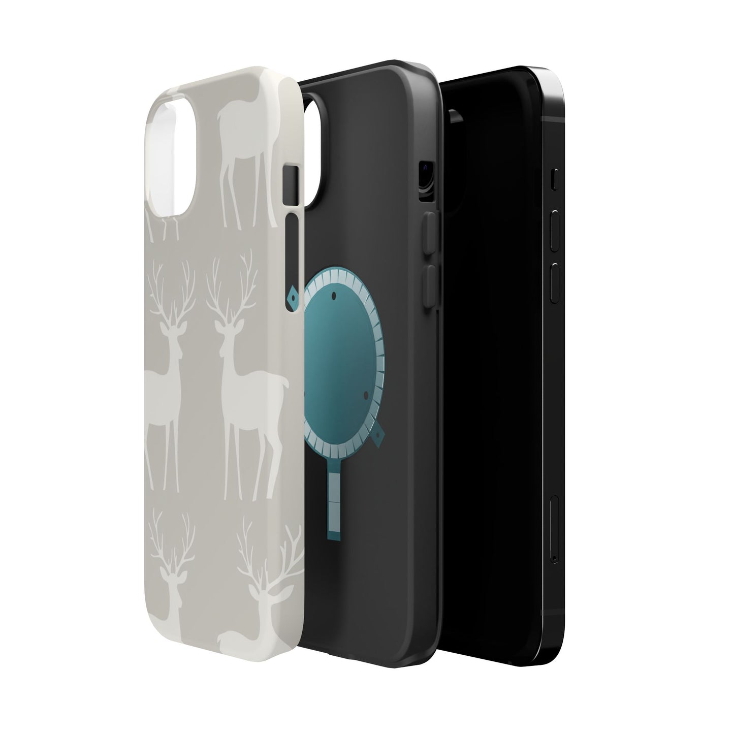 Elegant White Reindeer Pattern – MagSafe iPhone Series Case