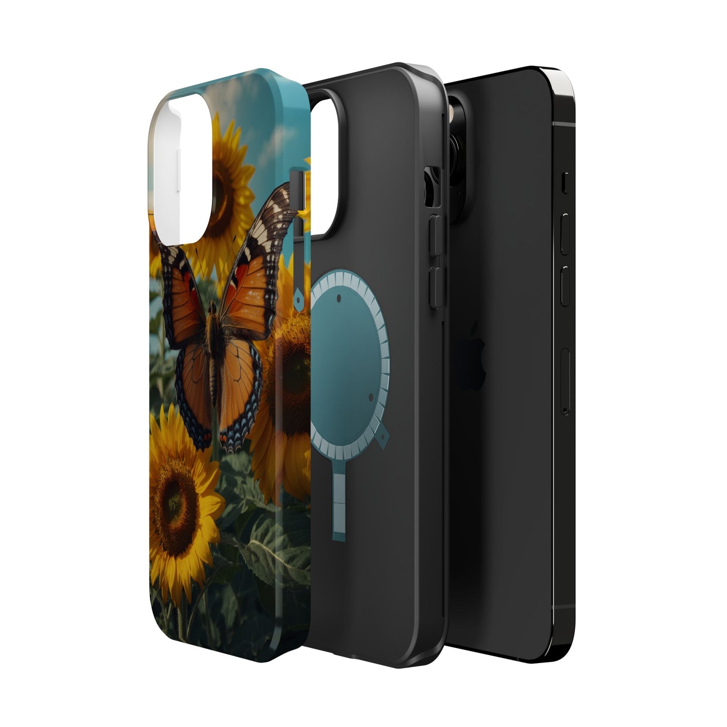 Vibrant Butterfly & Sunflower – MagSafe iPhone Case