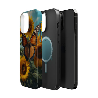 Vibrant Butterfly & Sunflower – MagSafe iPhone Case