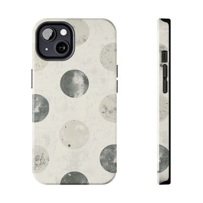 Vintage Polka Dot iPhone Case - Neutral Retro Protective Cover