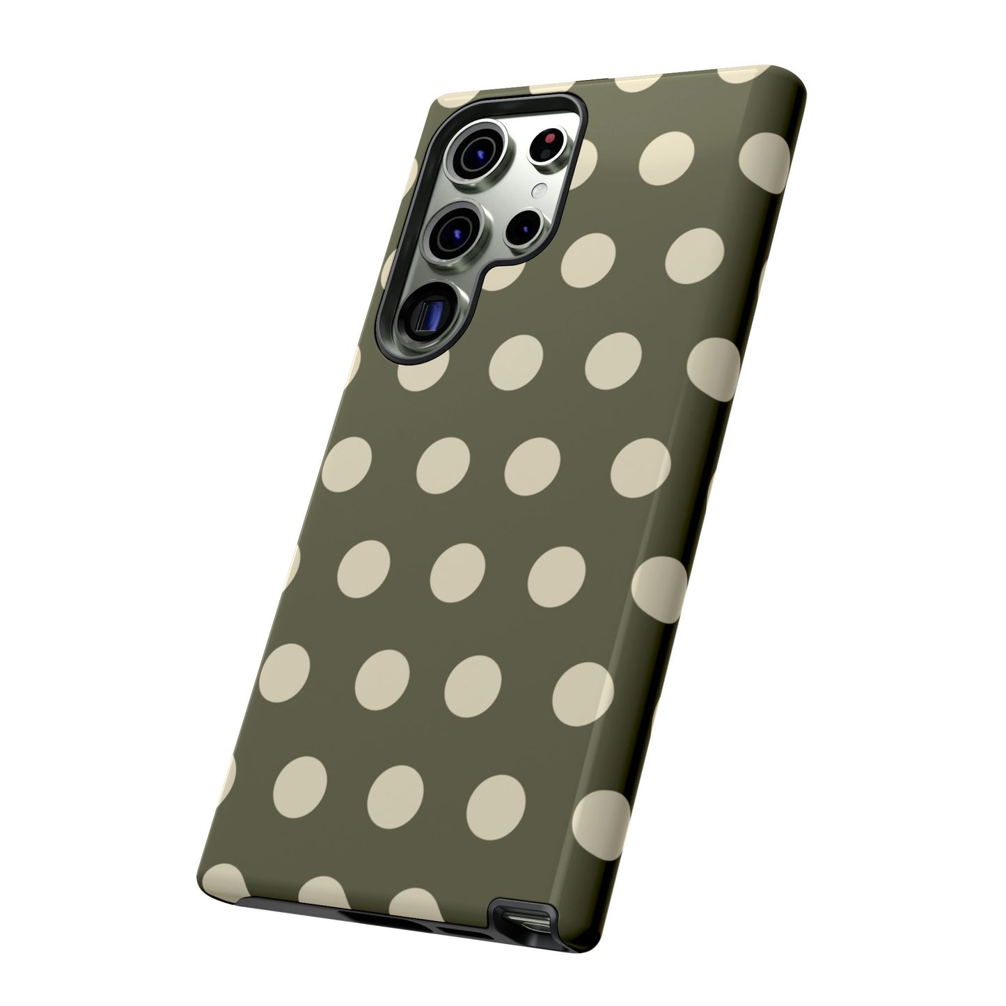 Vintage Green & Cream Polka Dots – Samsung Galaxy Case