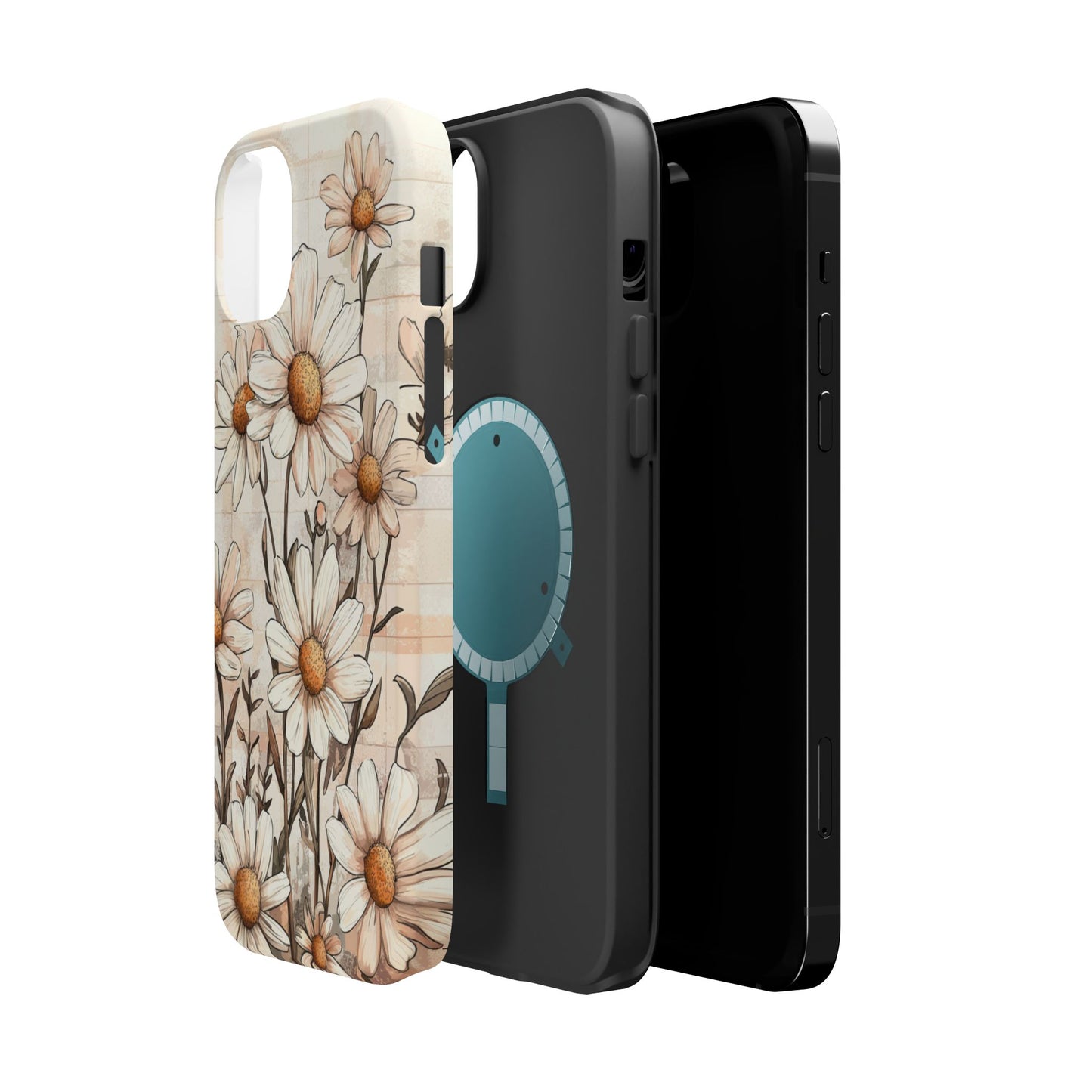 Pastel Daisy MagSafe iPhone Case - Elegant Floral Protective Cover