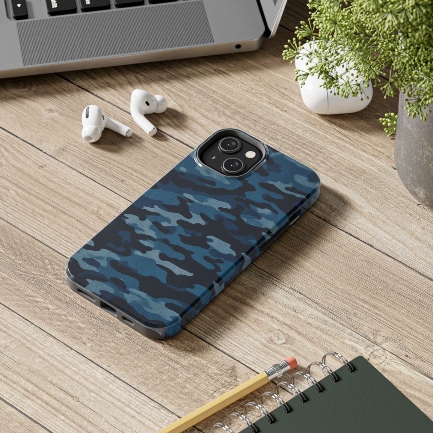 Dark Blue Camouflage – Stylish and Durable iPhone Case for Everyday Use